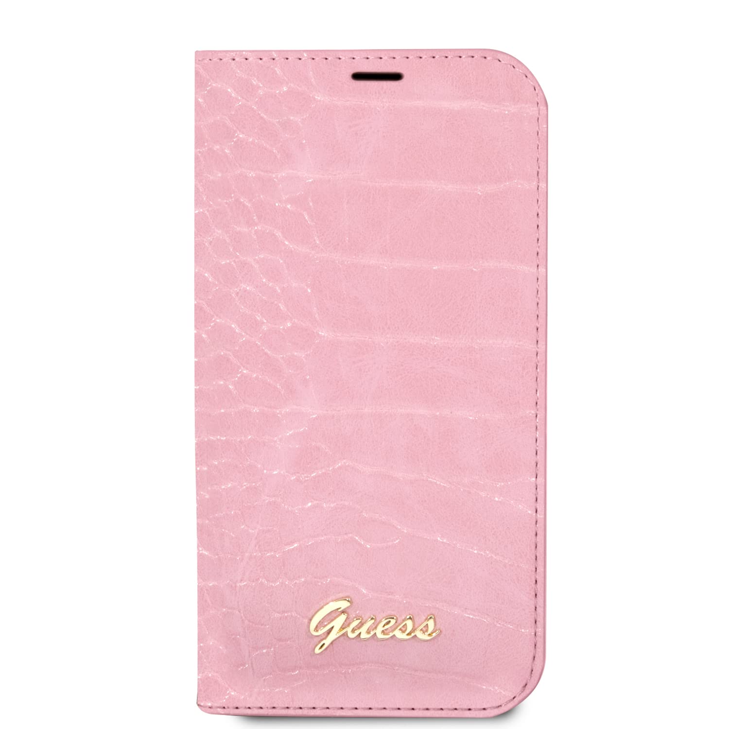 GUESS PU Bookcase kompatibel mit iPhone 14 Pro hülle - Rosa Croco