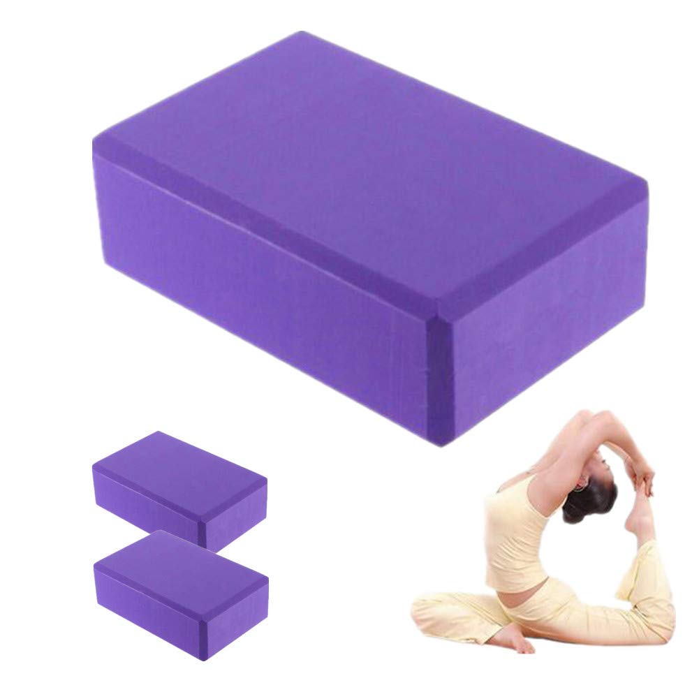 Rysmliuhan Shop Yoga Blöcke Yoga Block Schaumblock mit hoher Dichte Yoga Block Schaum Schaumblöcke Unterstützen Sie Deepen for Yoga Pilates Kopfblock Purple,2pcs