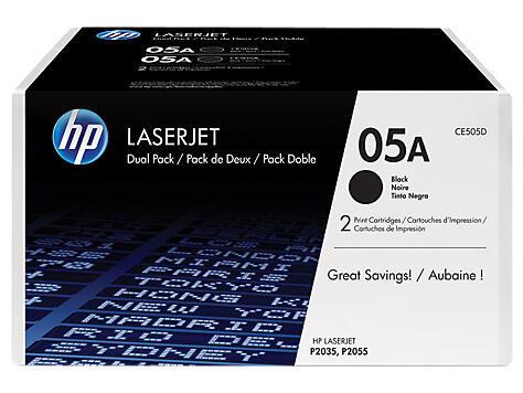 HP Original 05A Toner Doppelpack schwarz 2 x 2.300 Seiten (CE505D)