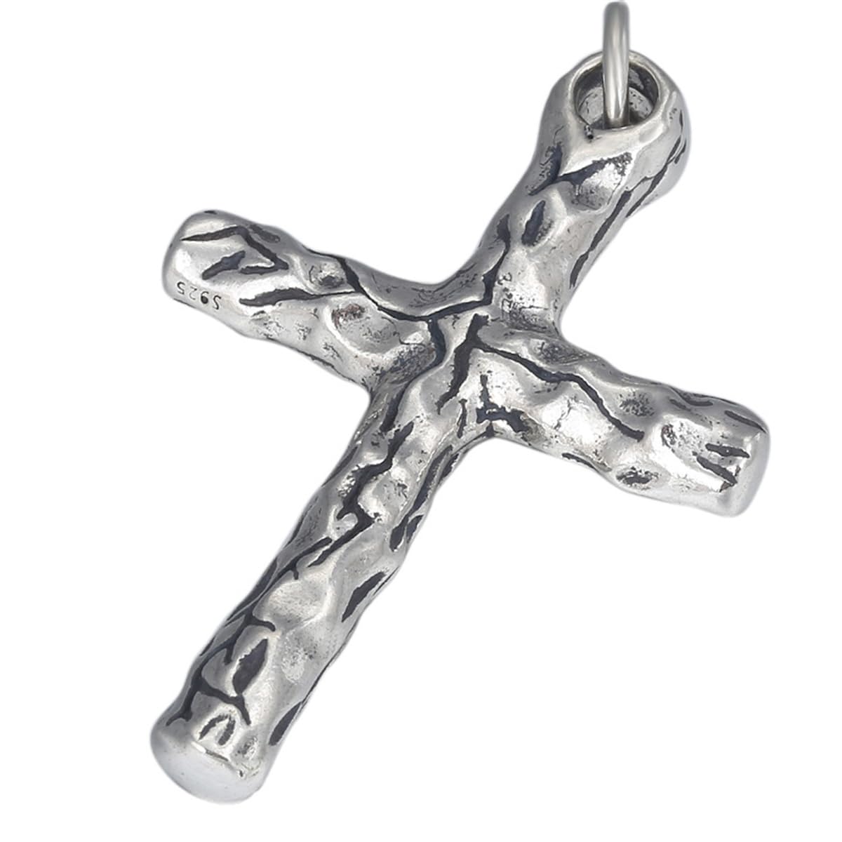 VOYADE S925 Sterling Silber Glaube Kreuz Anhänger, Männer Und Frauen Paare Personalisierte Vintage-Anhänger Halskette,Small,Single Pendant