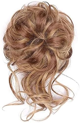 Haarteil Für Damen, Chignon, Unordentlicher Dutt, Lange, Gewellte, Zerzauste Hochsteckfrisur, Haargummis, Pferdeschwanzverlängerung Mit Elastischen Haarbändern, Chignon, Lockiges Haar, Dutt, Scrun