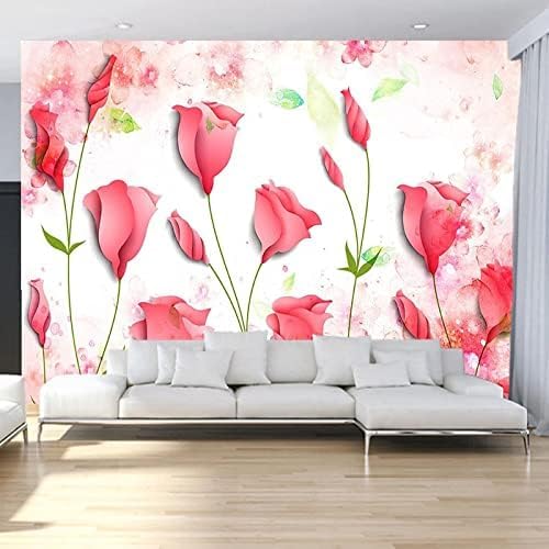 XLMING Abstrakte Tulpe 3D Tapete Home Dekoration Wohnzimmer Sofa Schlafzimmer Tv Hintergrund Wand-400cm×280cm