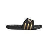 adidas Unisex-Adult Adissage Sandal, Core Black/Gold Metallic/Core Black, 38 EU