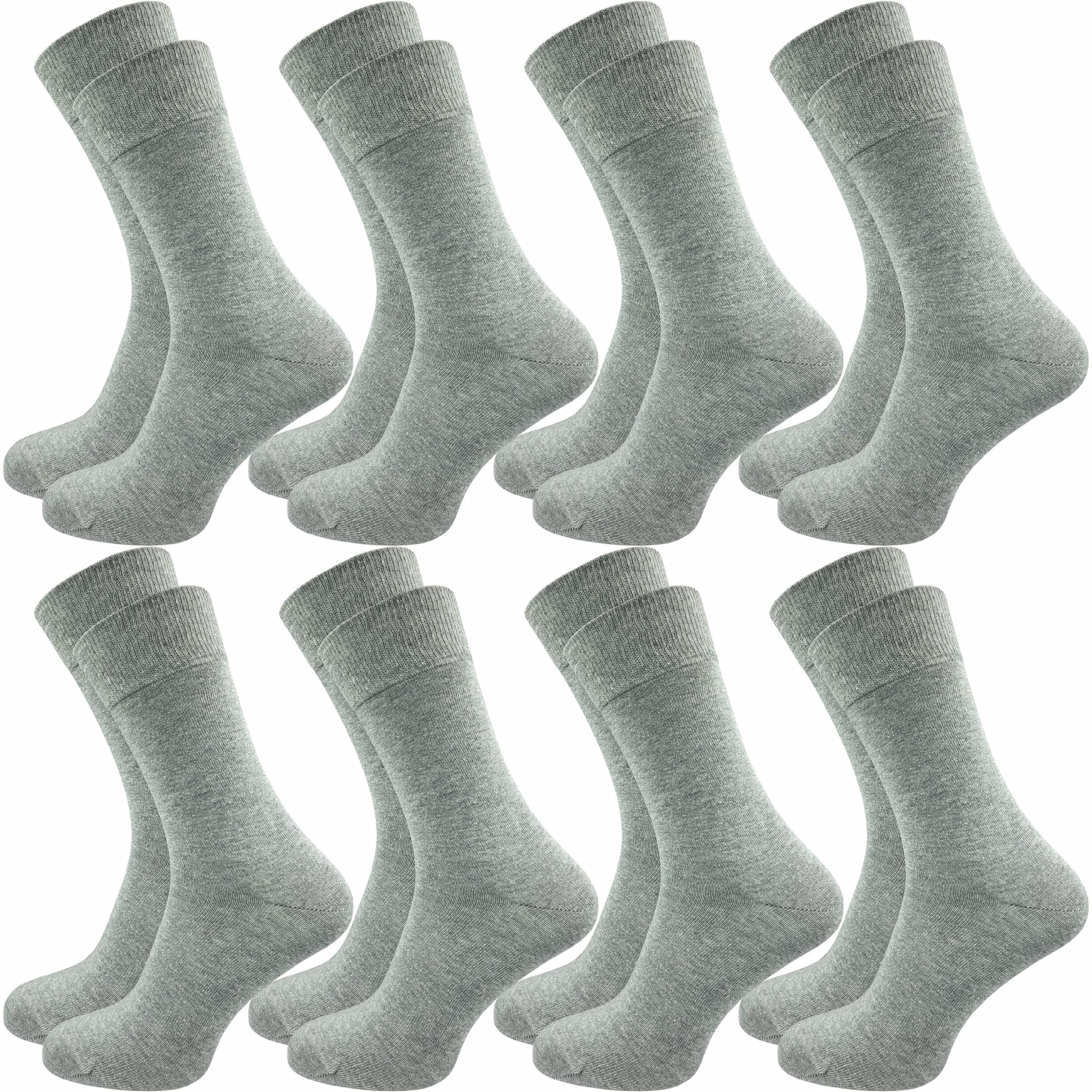 GAWILO Herren Socken aus 100% Baumwolle (8 Paar) | Ohne drückende Naht | Baumwollsocken mit verstärkter Ferse & Fußspitze (47-50, hellgrau)