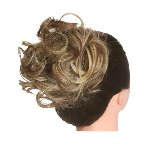 Haarteil Synthetischer unordentlicher Haarknoten, Chignon, Haargummis, gefälschtes Haarband, Zopf, elastischer Haarteilschwanz for Frauen, synthetischer Wickel, lockiger Pferdeschwanz Haarverlängerung