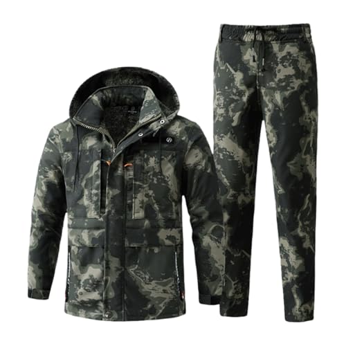 Winter Winddichte Wasserdichte Atmungsaktive Skianzüge, Herren Camouflage Skianzüge Jacke Schneehose Set, Isolierte Snowboard-Schneeanzüge, Für Liebhaber Von Outdoor-Freizeit (Color : D, Size : 3XL