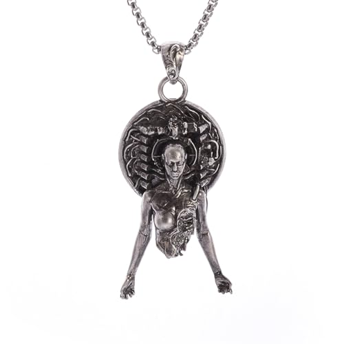 GZHENGZG Herrenhalsketten und Damenschmuck Mode Kreativität Persönlichkeit Vintage Gothic Halbkörper Anhänger Halskette für Männer Trend Punk Schmuck Geschenk Geschenk