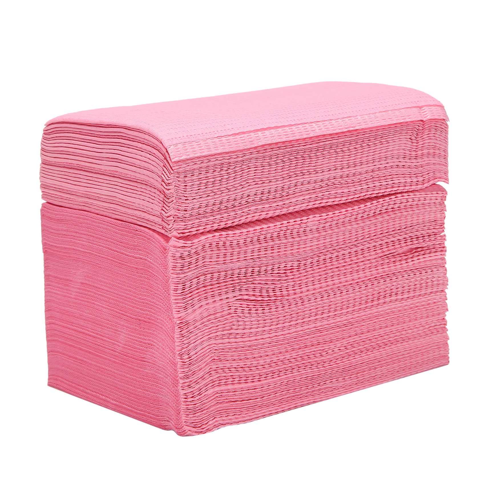 Naugan Rosa 125Pcs Saugfähige Tattoo Tischdecke Einweg Tattoo Tuch Handtuch Reinigung Pad Wasserdichte Papier Tischdecke Pad Doppelbrett Tattoo Zubehör 45x33Cm