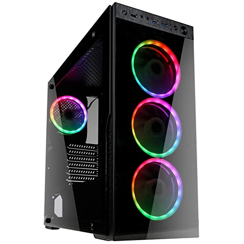 Kolink horizon rgb midi-tower, tempered glass - schwarz