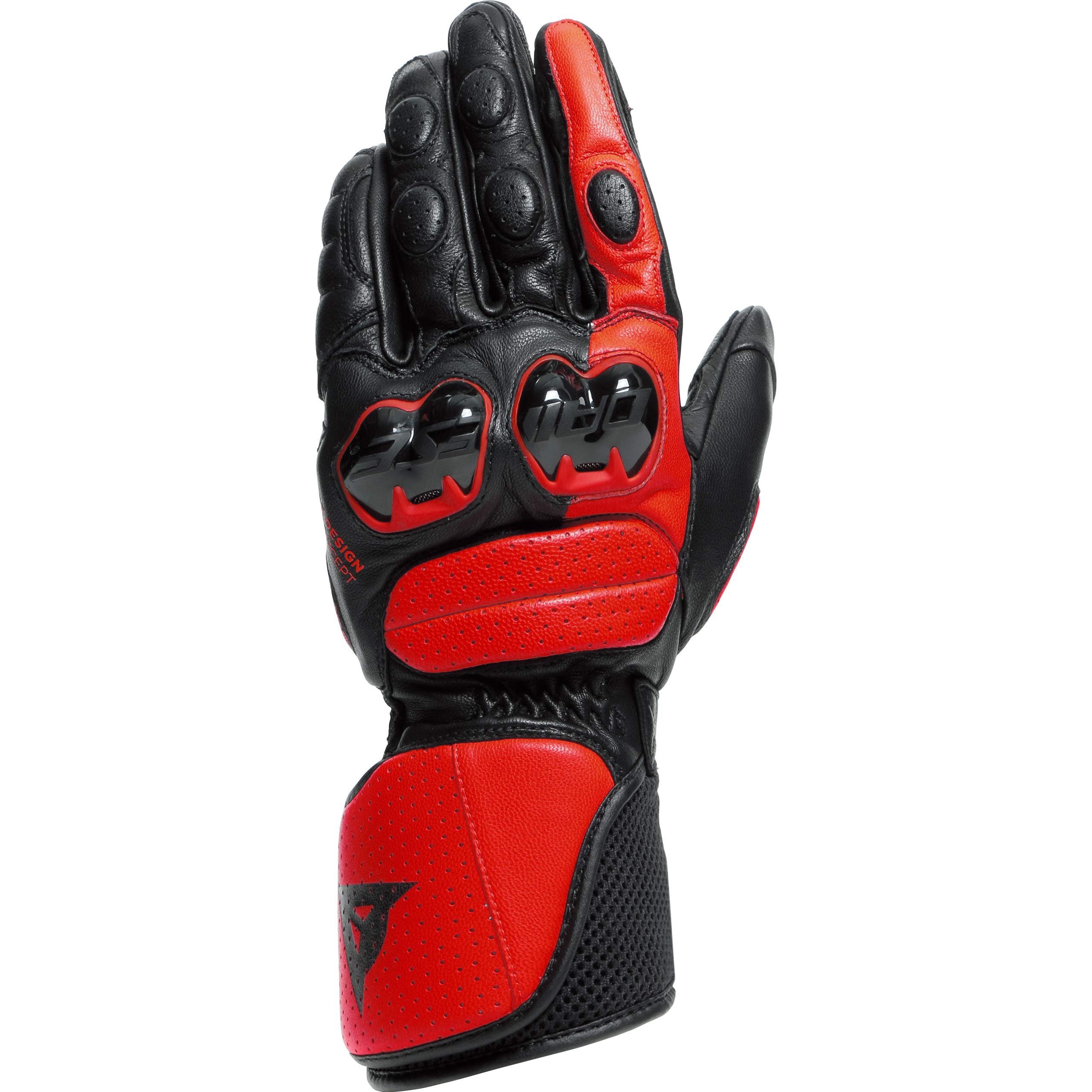 Dainese - Impeto Gloves, Langer Motorradhandschuh, Lederhandschuh, TPU Knöchelprotektoren, Motorradhandschuhe Für Männer, Schwarz/Lavarot, M