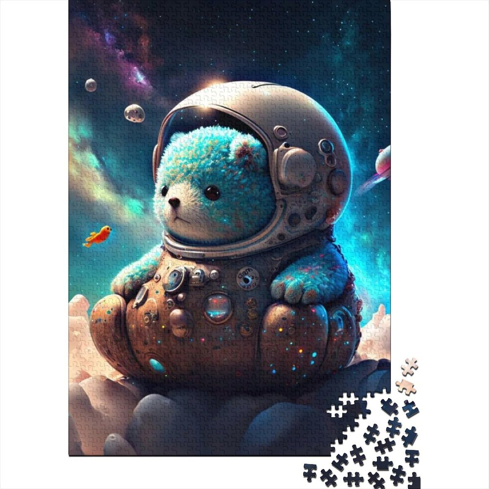 Schwierige, anspruchsvolle Puzzles, 1000 Teile, Astronautenbaby, Holzpuzzle für Erwachsene, Puzzlespielzeug, Geschenk für die ganze Familie (Größe: 75 x 50 cm)