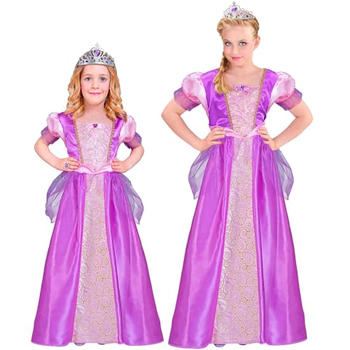 W WIDMANN - Kinderkostüm Prinzessin, violett, Kleid und Tiara, Königin, Märchen, Faschingskostüme, Karneval