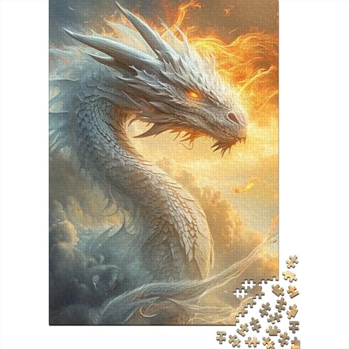 Fantasy Flying Dragon Holzpuzzles Holzpuzzles 1000 Teile für Erwachsene Schwierige Puzzles Interessante Puzzles zur Stressreduzierung (Größe 75x50cm)