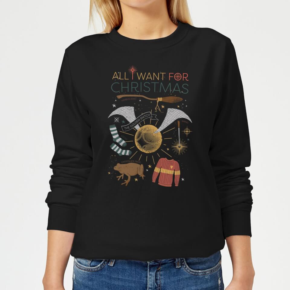 Harry Potter All I Want Damen Weihnachtspullover - Schwarz - XL