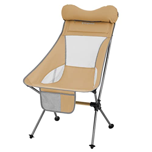 KingCamp Campingstuhl Cataby Klappstuhl Strand Stuhl Faltbar Leicht Alu 150 kg beige