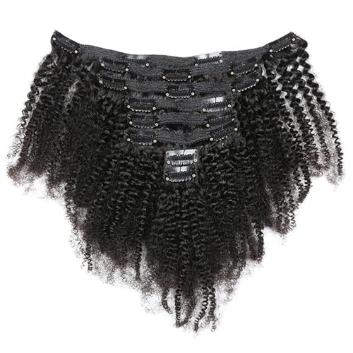 Clip-in-Haarverlängerungen Kinky Curly 3B 3C Echthaar-Clip-in-Extensions for schwarze Frauen, Clip-in-Echthaarverlängerungen, natürliche schwarze Farbe, brasilianische Haarverlängerung, 10 Stück/Set C