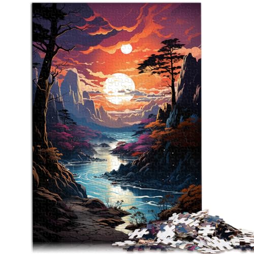 Puzzle-Geschenk: Die farbenfrohe Psychedelie des Genfersees, 1000-teiliges Puzzle für Erwachsene, Holzpuzzle als Geschenk für die ganze Familie, 1000 Teile (50 x 75 cm)