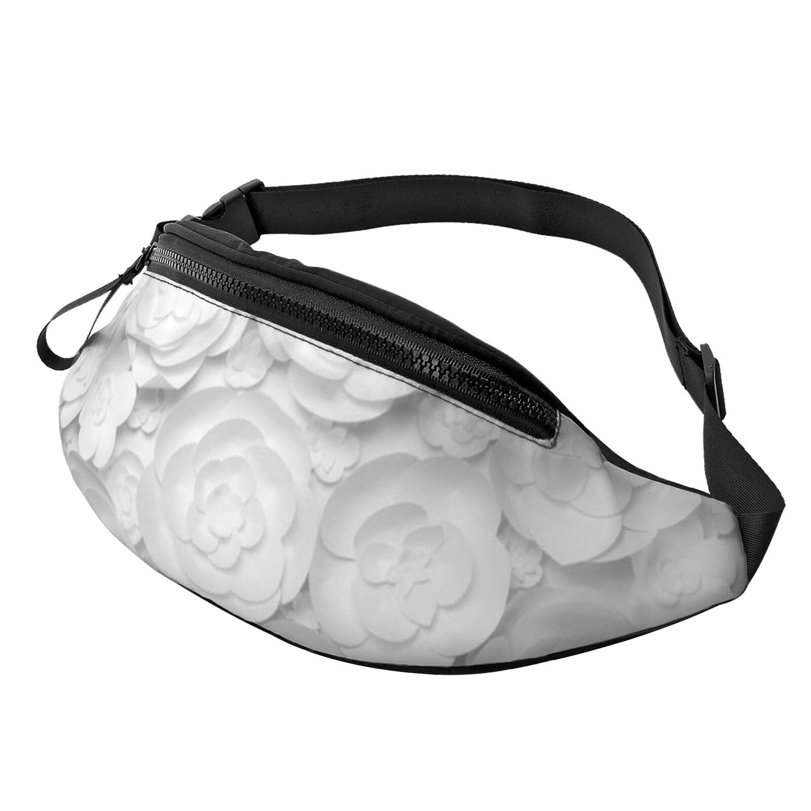 HSJFS Modische Hüfttasche mit tropischem Blumendruck, verstellbarer Gürtel, lässige Brusttasche, 3D-Blume, Einheitsgröße