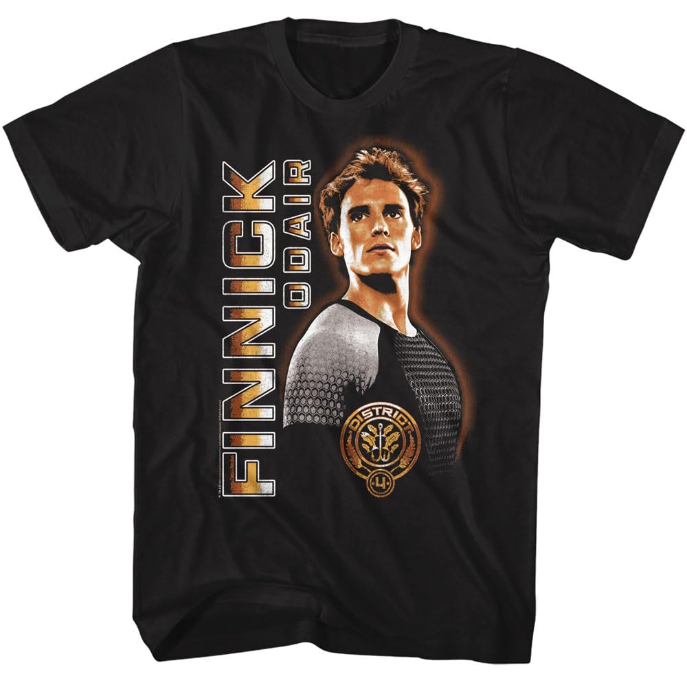 The Hunger Games Finnick Odair T-Shirt für Erwachsene, kurzärmelig, Sci-Fi-Filme, Grafik-T-Shirt, Schwarz, Schwarz, Mittel