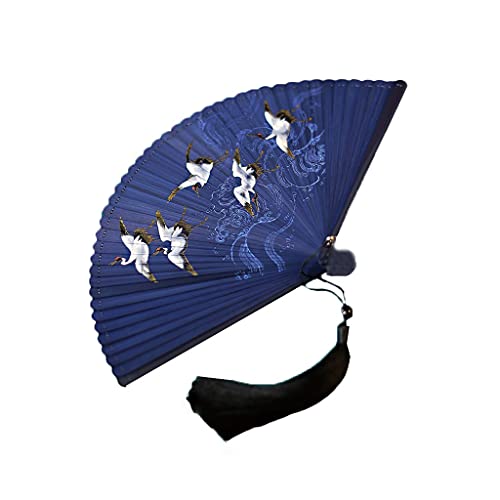 Dekorative Faltfächer im chinesischen Stil, klassischer Faltfächer aus Bambus, antiker Retro-Handfächer für Damen, hohl, für Hochzeitsgeschenke, Partygeschenke, Geschenke, Handfächer (Farbe: Grau)