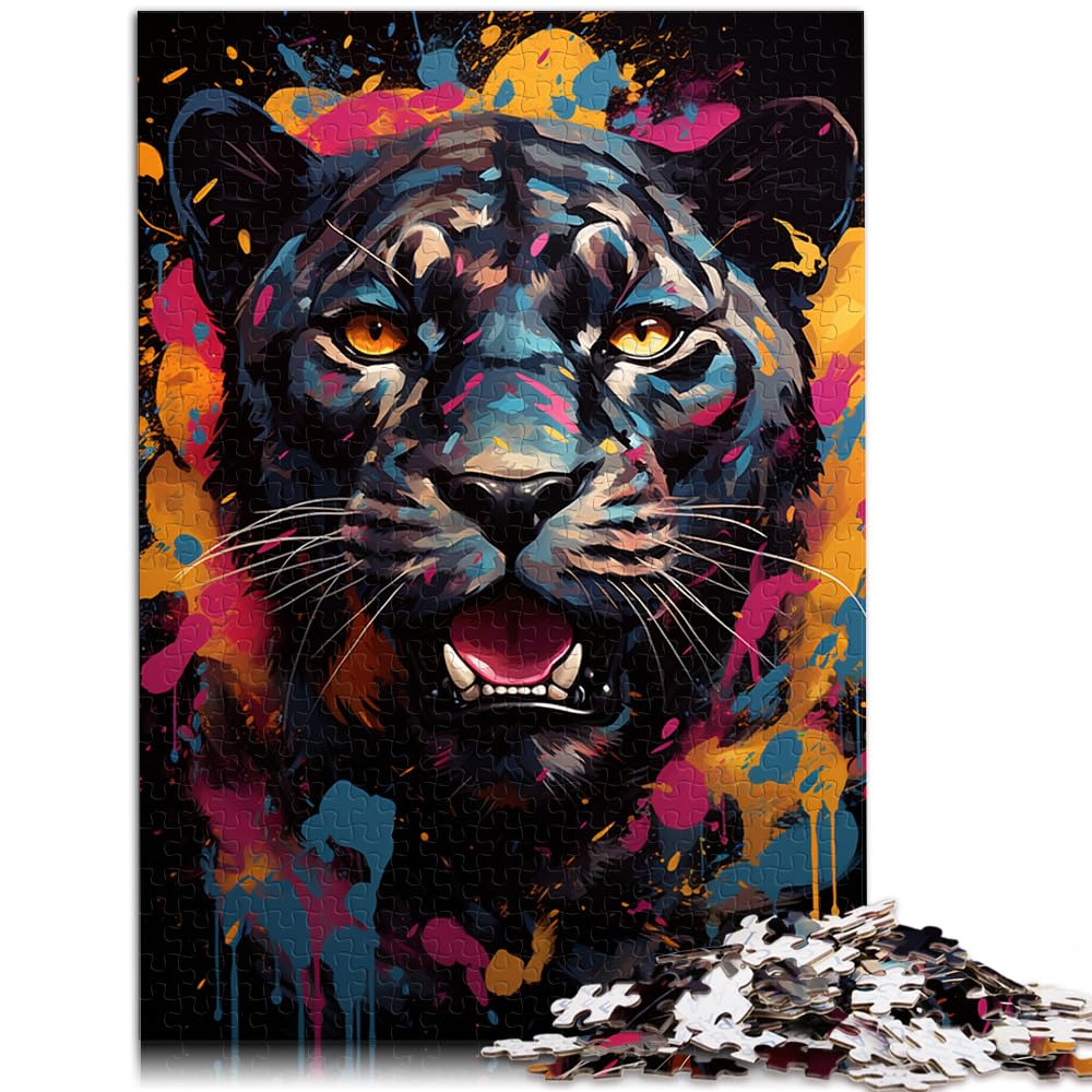 Puzzle für Farbfantasie, Black Panther, 1000 Teile, Puzzle-Geschenke, Holzpuzzle, Familienaktivität, Puzzle, Lernspiele, 1000 Teile (50 x 75 cm)