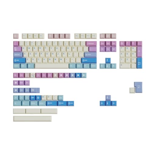 Pyugxab 150 Tasten Tastenkappen PBT-Material Tastatur-Tastenkappen Cherry-Profil Sublimations-Tastenkappe für die Meisten Mechanischen Tastaturen A