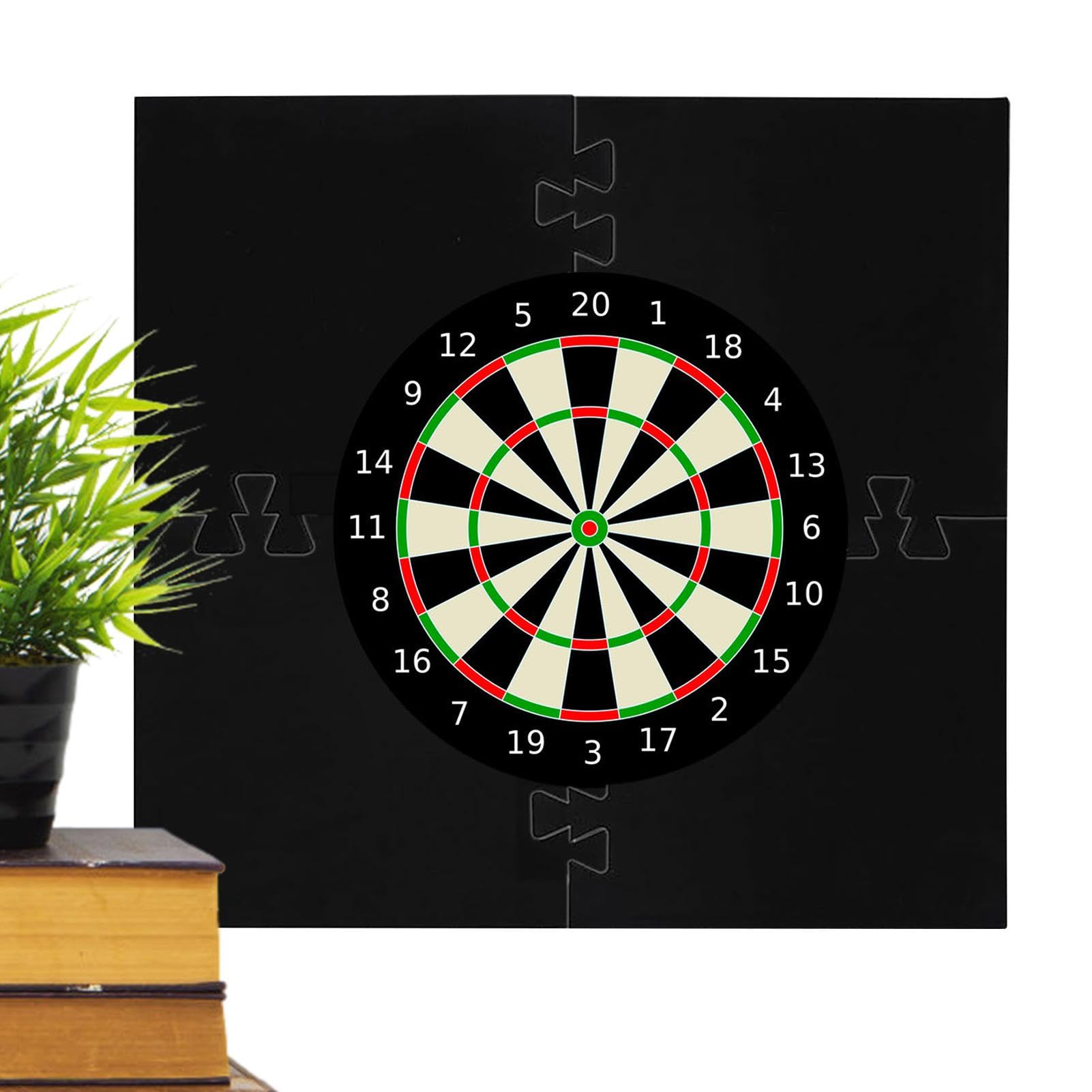 Takluu Dartboard-Rückwände,Dart-Wandschutz | 4 Stück gespleißte quadratische Dartscheiben-Rückwand-Einfassung,Stabile Umrandung für 18-Zoll-Dartboard, Wandschutz