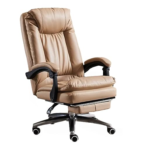 TBSZCM Chefsessel mit hoher Rückenlehne, Chefsessel, Verstellbarer Schreibtischstuhl mit gepolsterten Armlehnen, ergonomischer 360°-Drehstuhl, für das Home-Office, beige interessant Run forward