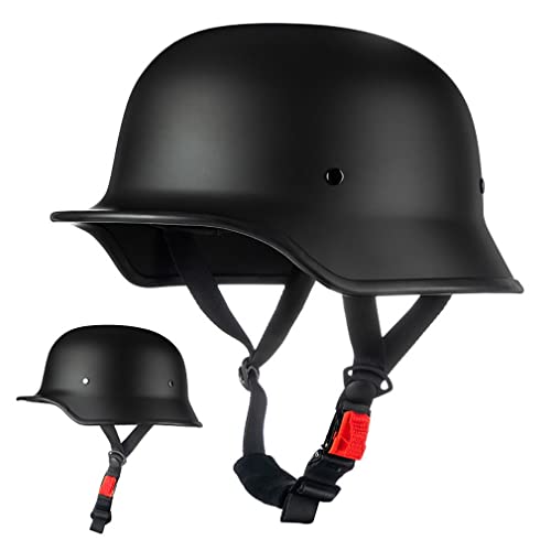 Halbschalenhelm Deutsche Motorrad Halbhelm Motorradhelm DOT/ECE-Zertifiziert Rollerhelm Jethelm Moped Helm Motorrad-Roller StraßEnmoped Halbhelm Unisex-Helm/GrößE:M~2XL