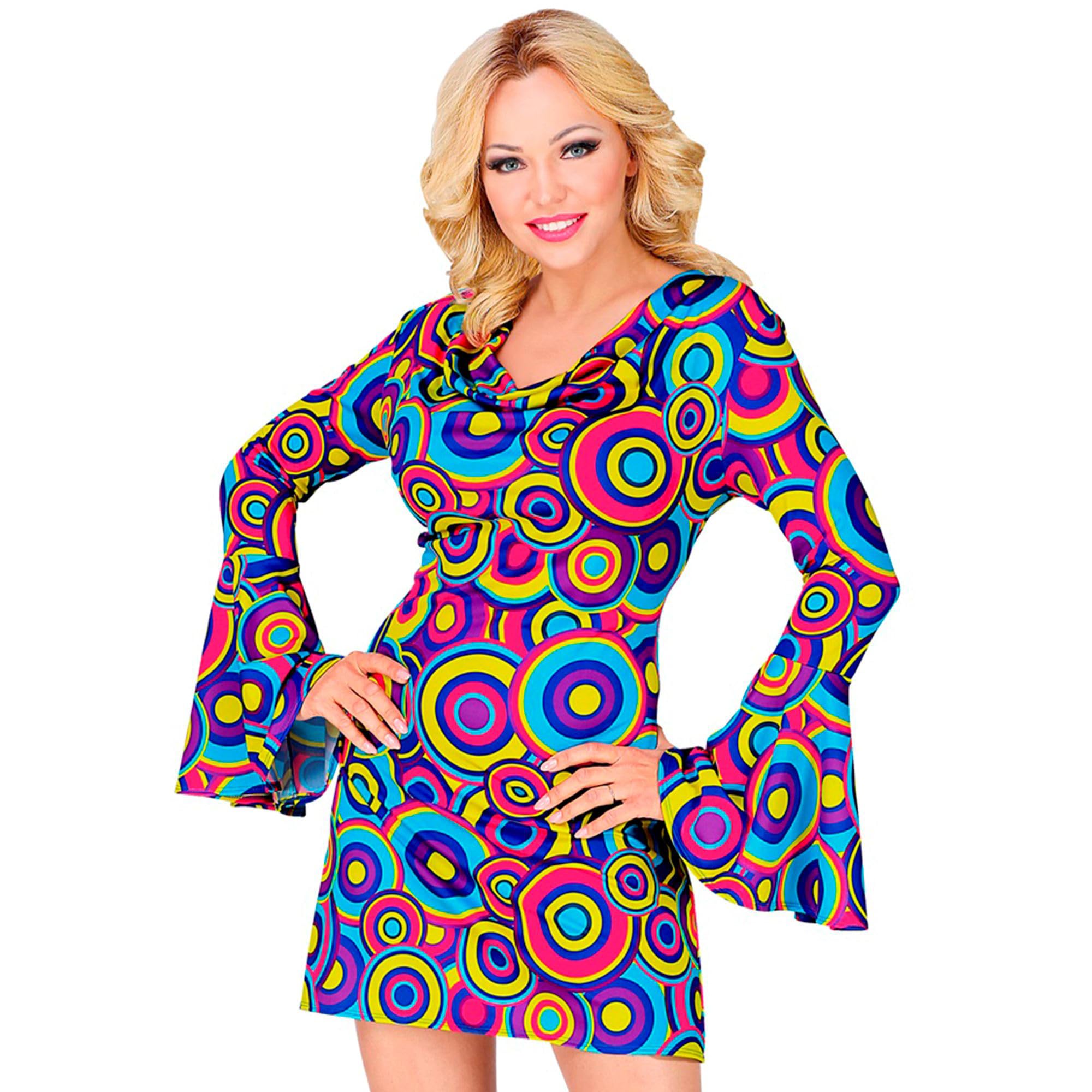 W WIDMANN MILANO Party Fashion - Kostüm Groovy Girl, Kleid, 70er Jahre, Disco Fever, Mottoparty, Karneval