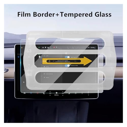 Für Tesla Für Modell Für Y 3 2023 2022 2021 Auto Displayschutzfolie Mittelkonsole Displaysteuerung Navigation Gehärtetes Glas Film Navigation Schutzfolie Navigations-Displayschutz(Tempering Glass Tool