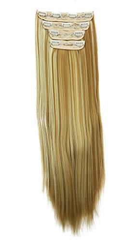 CAISHA by PRETTYSHOP XXL 60cm 4 Teile Set CLIP IN EXTENSIONS Haarverlängerung Haarteil Voluminös Glatt Blond Mix CES307