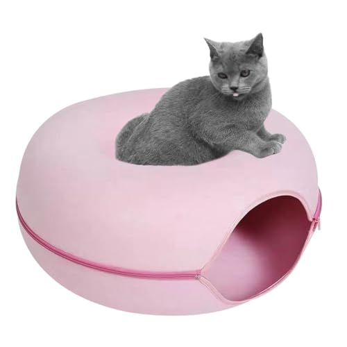 Aizuoni Katzen Donut, Katzentunnel, Katzen Höhle, Katzen Tunnel, Donut-Tunnelbett Für Katzen, Atmungsaktives, Kratzfestes Katzenhöhlenbett Aus Filz, Rundes Katzenbett, Katzen-Donut-Tunnelbett