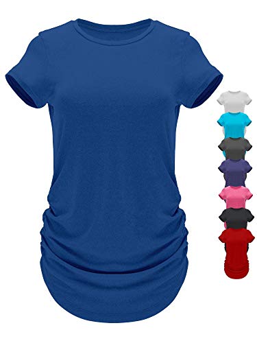 GO HEAVY Damen Multifunktions Yoga Running T-Shirt Kurzärmlig Zumba Sportshirt Schnelltrocknend Blau S