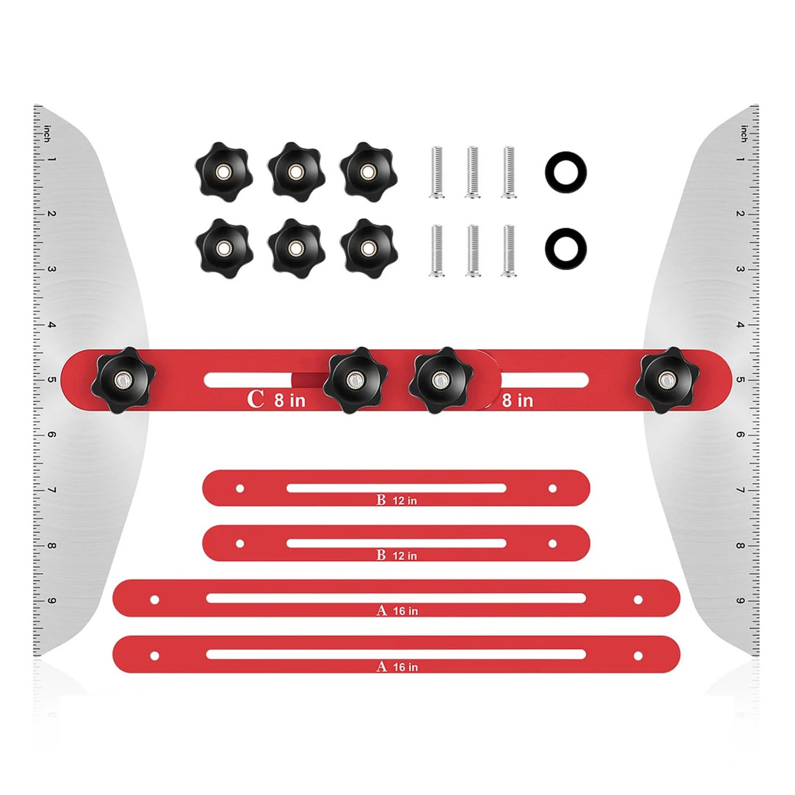 Treppenstufen-Messer für Treppenstufen, 25,4 cm bis 134,6 cm, multifunktionales Aluminium-Treppenstufen-Messwerkzeug