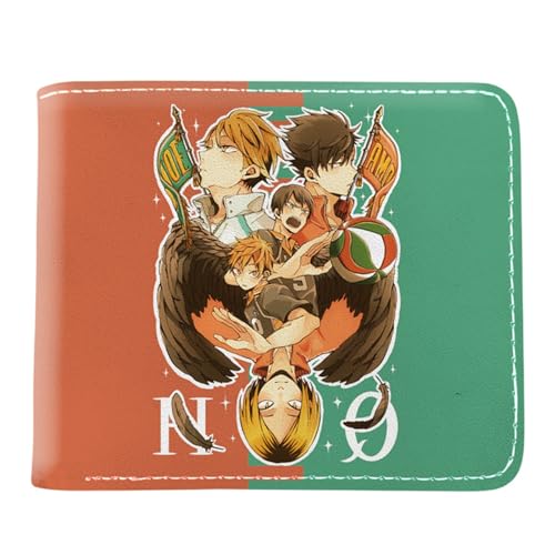 RYNDEX Haiky-uu!! Kartenetui Anime, Zweifach Gefalteter Geldbörse Klein, PU Leather Geldbörse Brieftasche Wallet(Color:Multicolor 4)