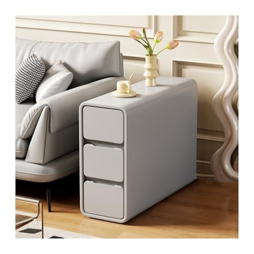 FUHAI-666 Ultraschmales Sofa-Sideboard, Beistelltisch, Aufbewahrungsschrank, Wohnzimmer-Seitenschrank, modernes, Schlichtes Sofa neben leichtem Luxusschrank(Light Gray)