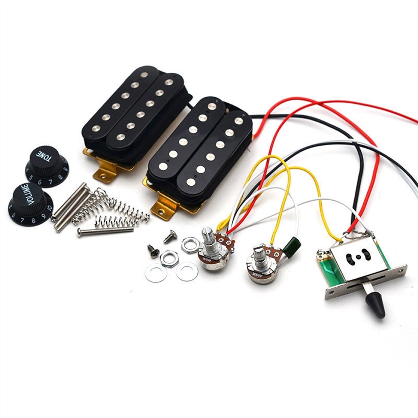 ZENGXUE E-Gitarren-Pickup-Kabelbaum, Vorgeführter 3-Wege-Konverter Hoh Abholung Für NS E-Gitarre Black. Humbucker Tonabnehmer Set