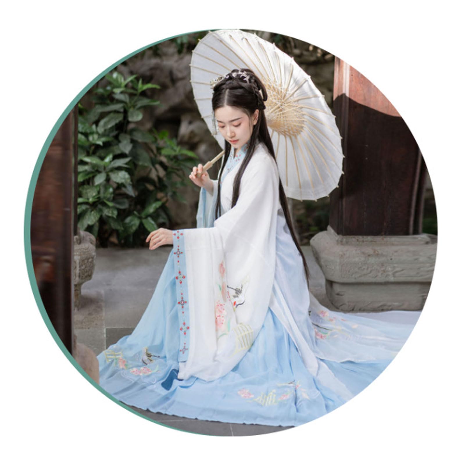 OZMDXKJ Spring Wei Jin Hanfu Damenkostüm im chinesischen Stil, super unsterbliche Stickerei, Kleidung, S = 145–158 cm, B