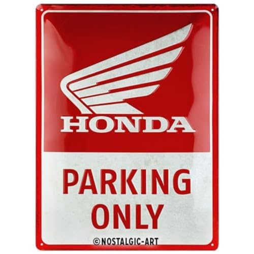 Nostalgic-Art Retro Blechschild, Honda - Parking Only – Geschenk-Idee für Motorrad-Fans, aus Metall, Vintage-Design zur Dekoration, 30 x 40 cm