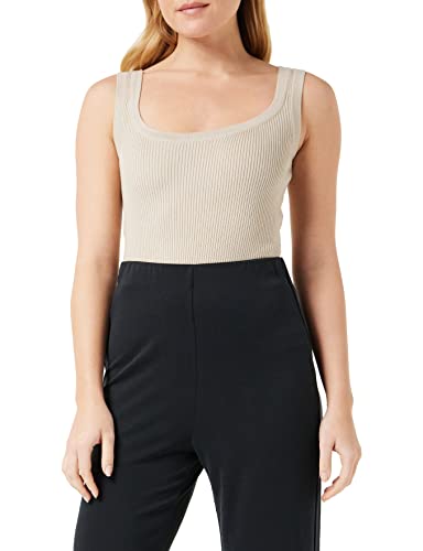 Peppercorn Tana U-Ausschnitt Stricken Tank Top | Damen Top In Beige | Frühling Damen Oberteile | Größe Xxl