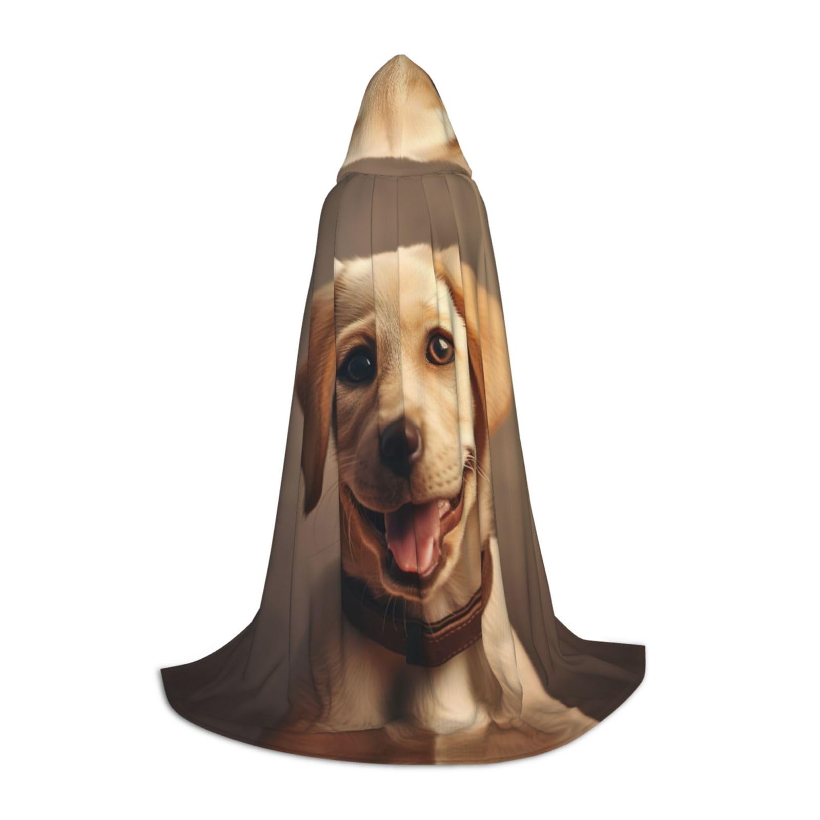 WURTON Kapuzenumhang mit süßem Labrador-Hunde-Druck, Halloween, Renaissance, Gothic, für Cosplay, Kapuzenumhang, Unisex