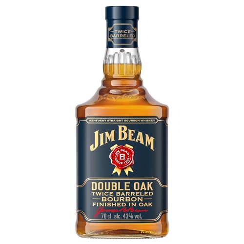 Jim Beam Double Oak | Twice Barreled Bourbon Whiskey | zweifach gereift in ausgeflammten Weißeichenfässern | 43% Vol. | 700ml