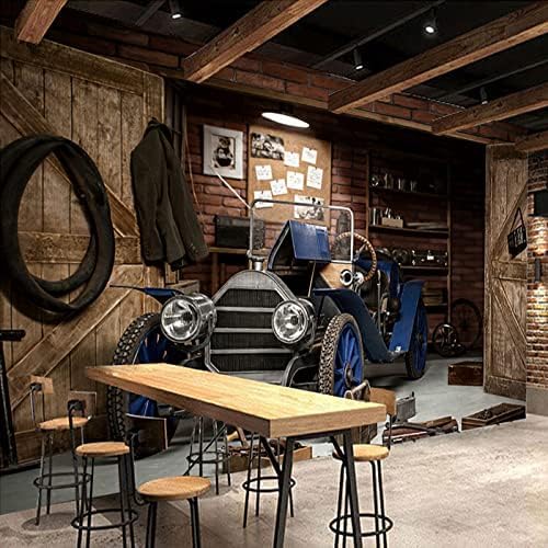 XLMING Oldtimer Nostalgie Stil Restaurant Cafe Milch Tee Shop Kunst Dekoration Küche Esszimmer Arbeitszimmer Wohnzimmer TV Hintergrund Wand 3D Tapete-250cm×170cm