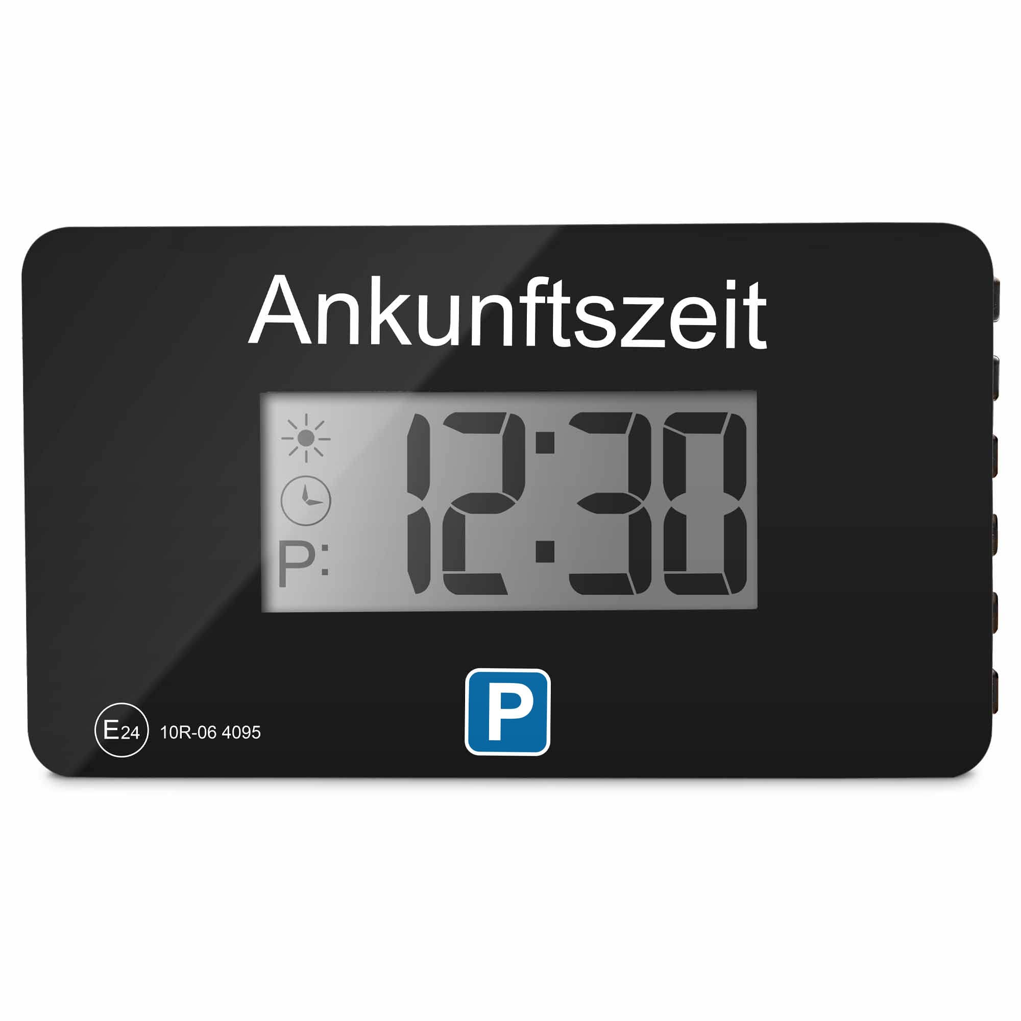 Parkwächter V1 automatische Parkscheibe gemäß der Straßenverkehrsordnung, Digitale Parkscheibe für das Auto, elektronische Parkuhr, schwarz, 105 x 60 x 13 mm