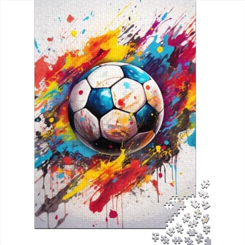 Fußball-Sportpuzzle für Erwachsene, 1000 Teile, Holzpuzzle für Erwachsene und Jugendliche von Jigsaw Puzzles für Erwachsene, Lernspiel, Herausforderungsspielzeug, 75 x 50 cm