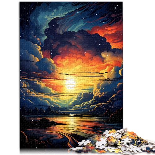 Puzzle für Fantasie-Sonnenuntergangslandschaft, 1000 Teile, für Erwachsene, schwieriges Puzzle, Holzpuzzle, anspruchsvolles Spiel, Puzzle 1000 Teile (50 x 75 cm)