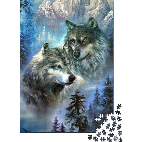 Fantasy-Puzzle Strange Wolf | Puzzle mit 500 Teilen für Erwachsene, Holzpuzzle für Erwachsene, Puzzles ganze Familie und die (Größe: 52 x 38 cm)