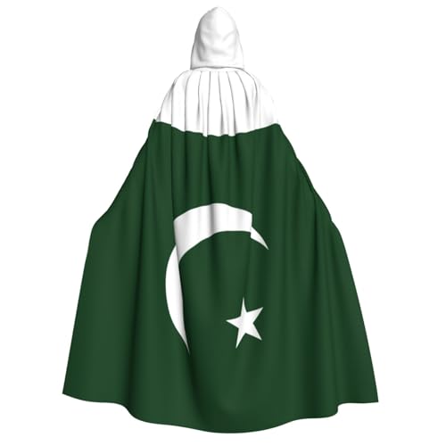 WURTON Flagge von Pakistan, Unisex, Kapuzenumhang, Kostüm, Damen, Herren, Vampir, Halloween, Cosplay, Karneval, Mottoparty