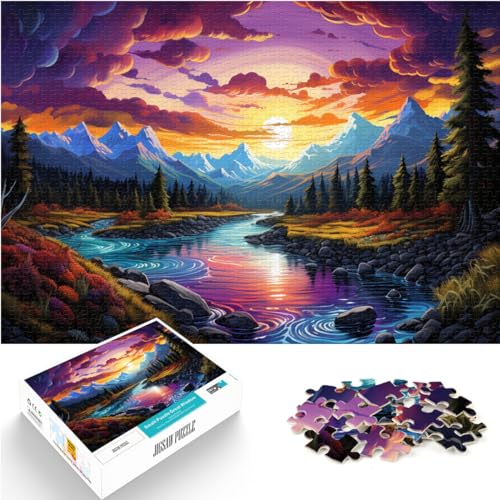 Puzzle für farbenfrohe Psychedelie geheimnisvoller Berge. Puzzle für Erwachsene, 1000 Teile, Holzpuzzle, Geschenke für Freunde und Familie, 1000 Teile (50 x 75 cm)